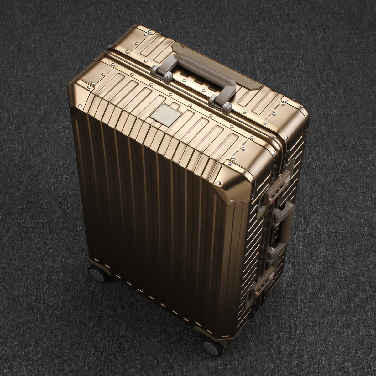 ALUMINUM CARRY-ON SUITCASE CHAMPAGNE