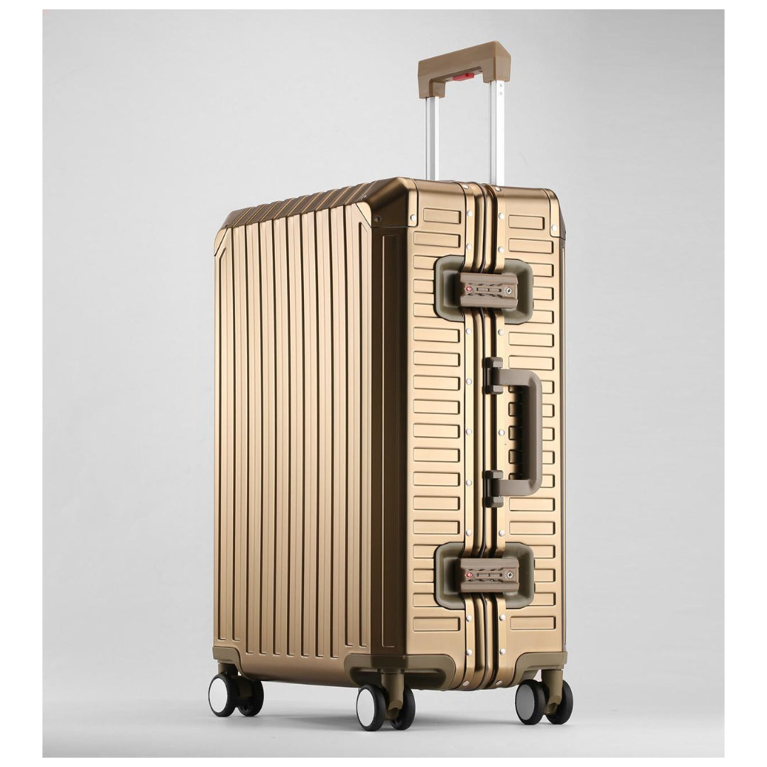 ALUMINUM CARRY-ON SUITCASE CHAMPAGNE
