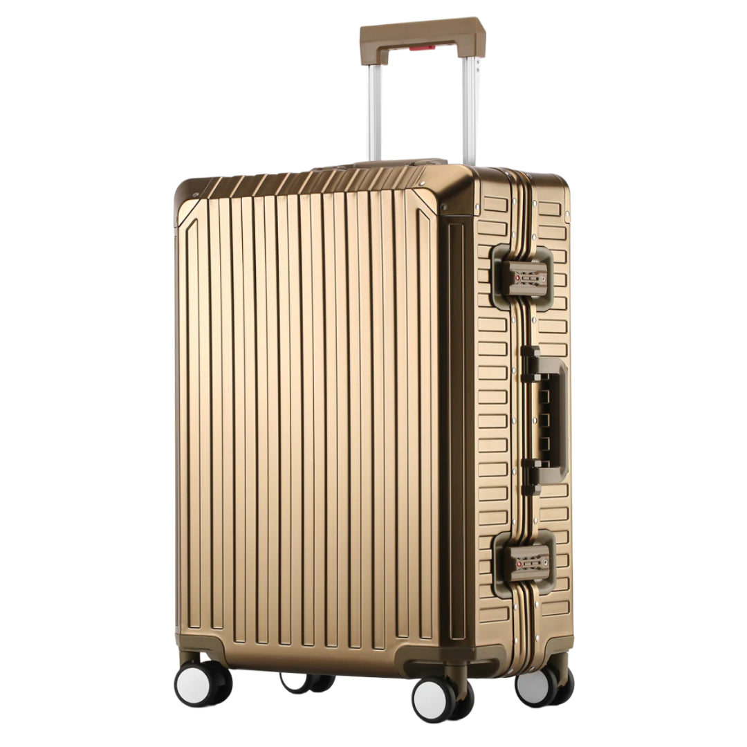 ALUMINUM CARRY-ON SUITCASE CHAMPAGNE